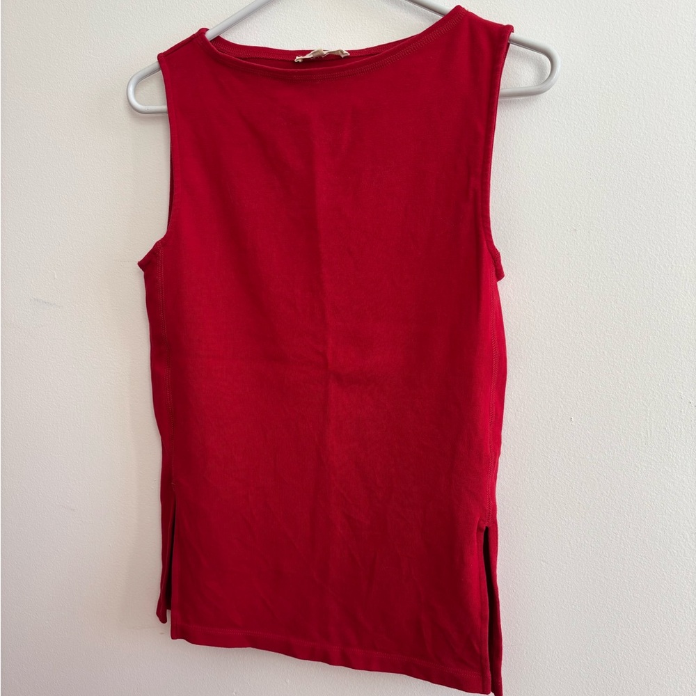 Madewell Red Boatneck Tank Top